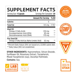 Close-up of vegan omega-3 capsules