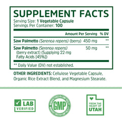 Saw palmetto extract 50mg component