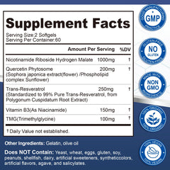 Bottle highlighting GMP-certified, non-GMO and gluten-free claims