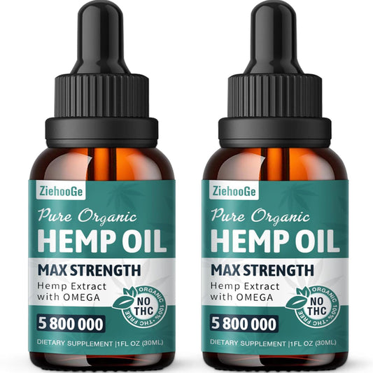 ZiehooGe Hemp Oil Organic Extract 2-Pack cover with packaging