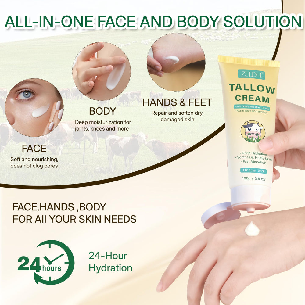 Unscented absorption: ZIIDII Beef Tallow sinks in quickly without a greasy finish.