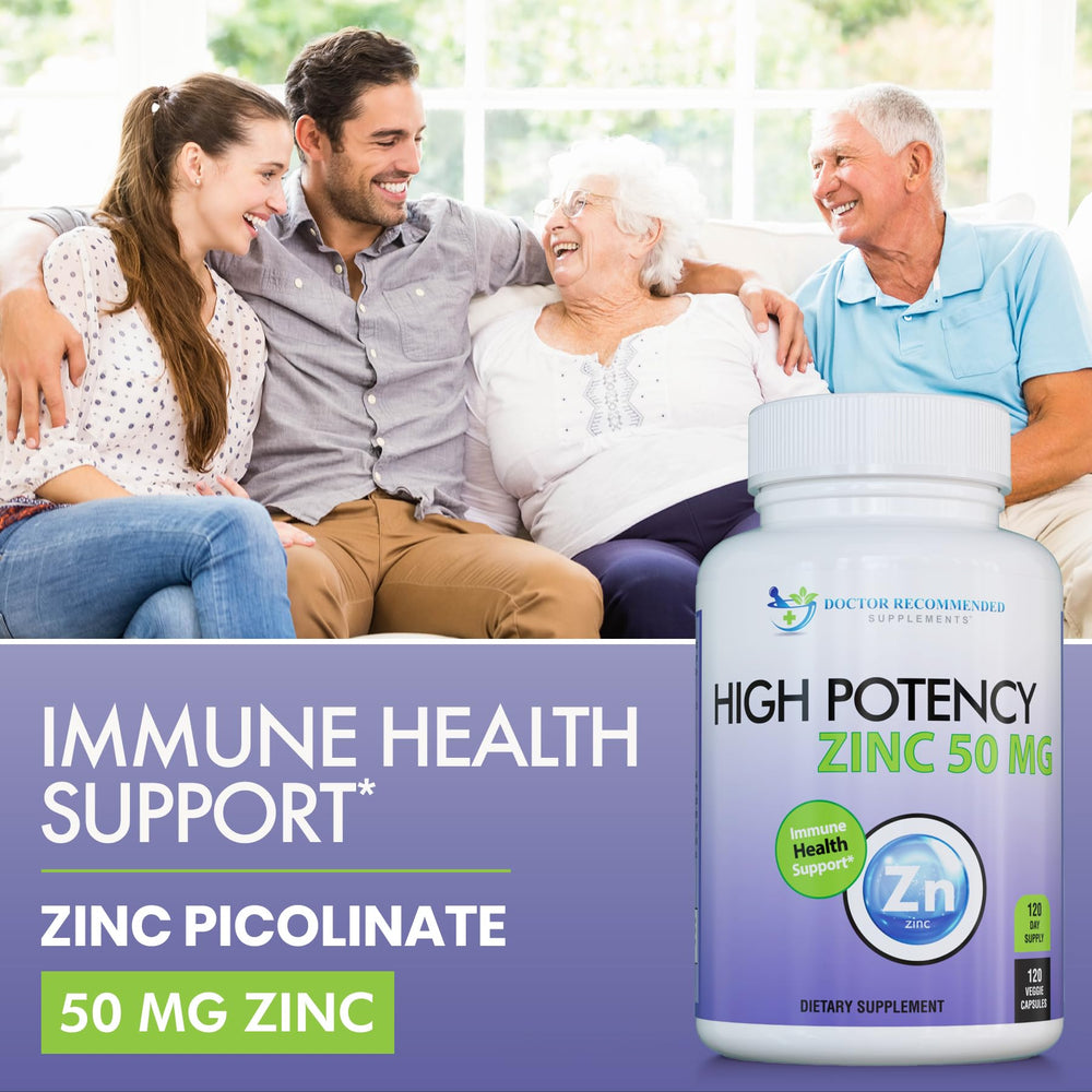 Doctor Recommended Zinc Picolinate 50mg bottle label
