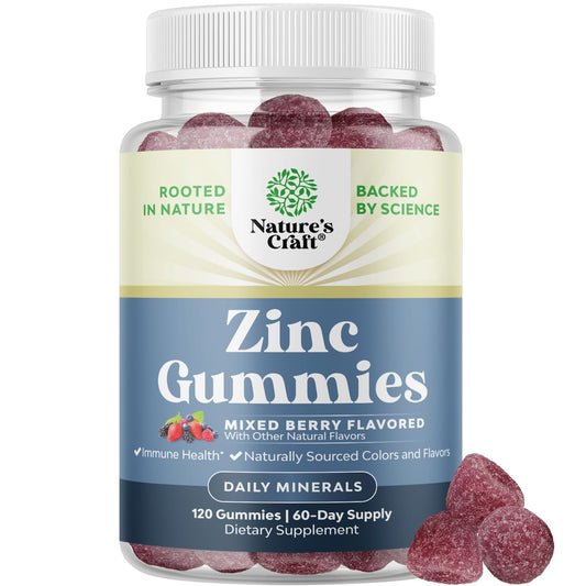 Bottle of Extra Strength Zinc Gummies for adults