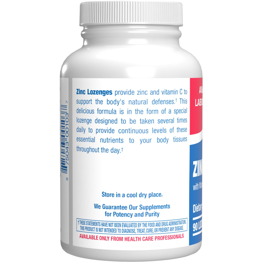 Front view of zinc and vitamin C immune support lozenges
