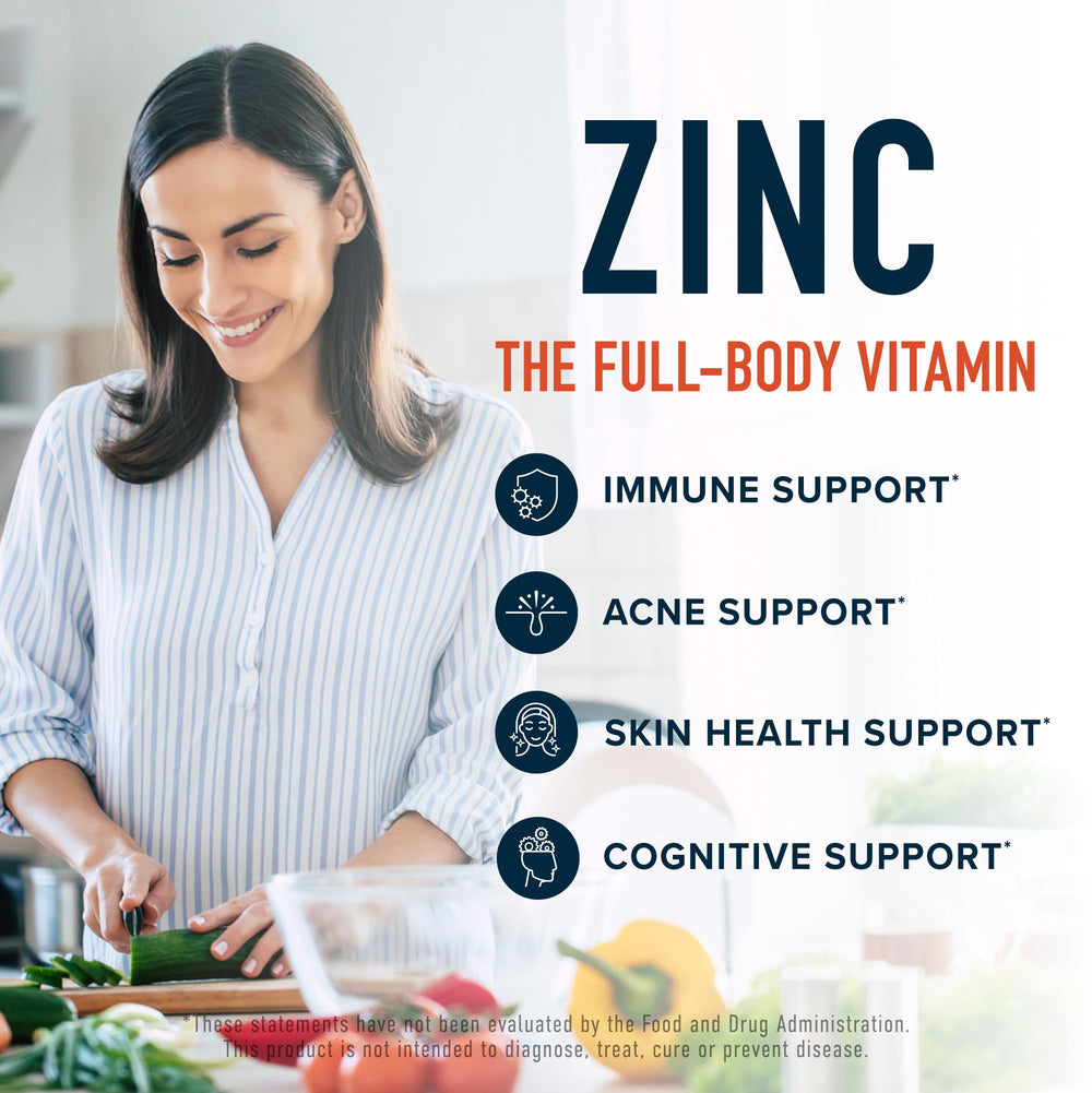 Zinc supports skin health and acne reduction