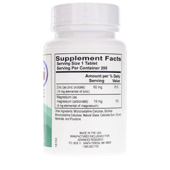 Zinc Orotate 60 mg bottle 200 tabs Pack of 2 – side view