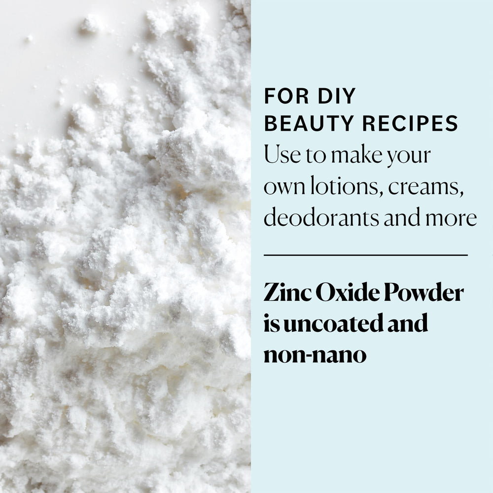 Pure pharmaceutical-grade zinc oxide powder close-up