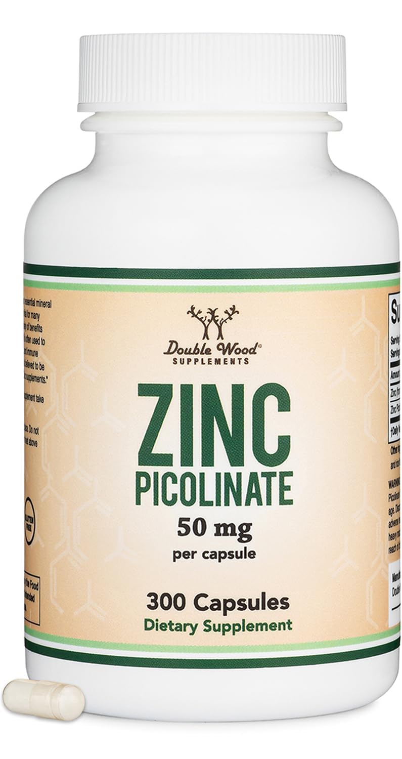 Zinc Picolinate 50mg 300-capsule bottle for immune support