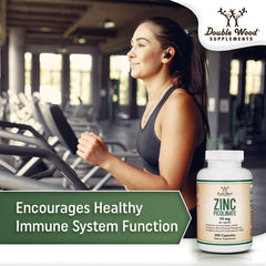 Double Wood Supplements zinc picolinate bottle on display