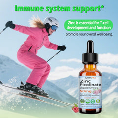 Vegan, non-GMO, gluten-free seal on zinc drops bottle