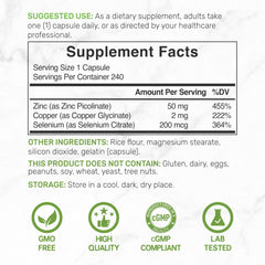 Zinc Picolinate with Selenium and Copper 3-in-1 mineral formula