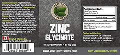 Front view of Zinc Glycinate 23 mg 60 vegan caps bottle
