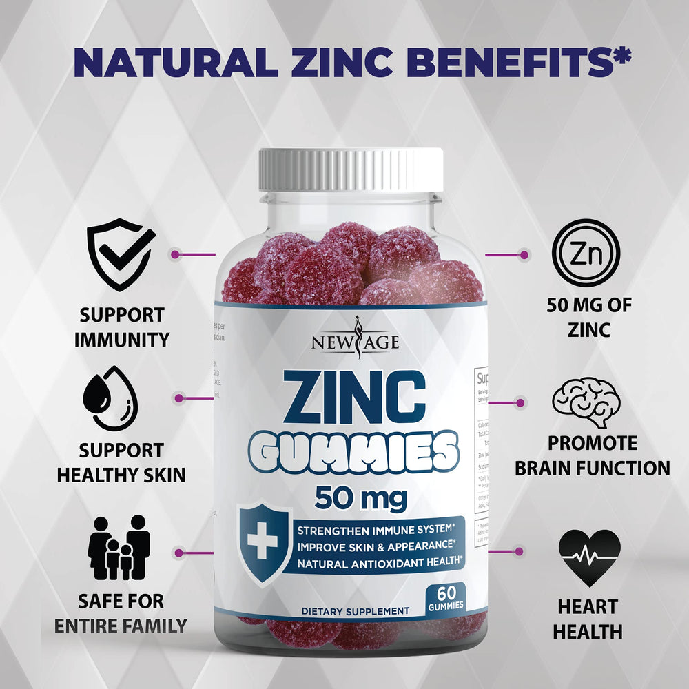 New Age Zinc Gummies bottle on white background