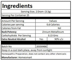 Homeomart Zincum Metallicum 200C pellets packaging