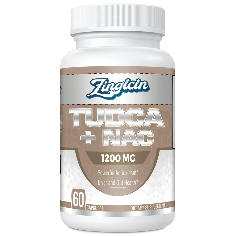 Zingicin TUDCA with NAC 1200mg - bottle and packaging