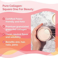 Unflavored collagen powder dissolves easily