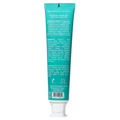 Back label of Zion Health ClayBrite toothpaste tube