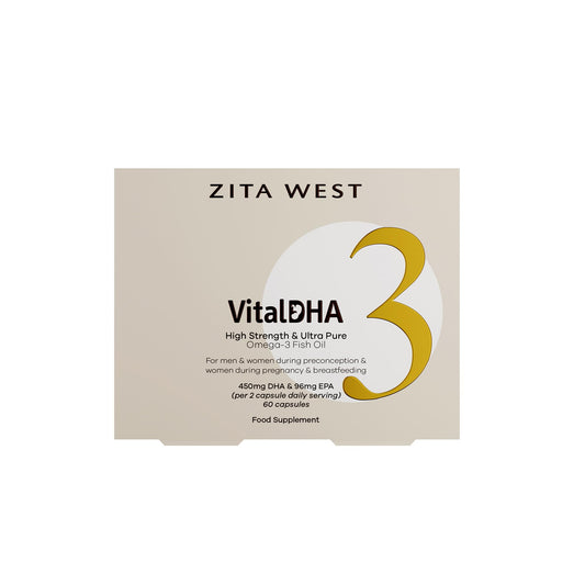 Zita West Vital DHA bottle – 60 capsules.