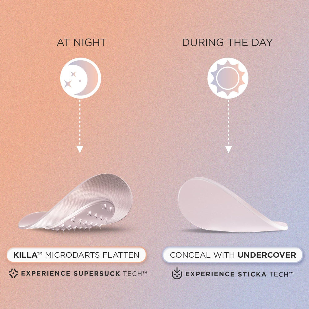 ZitSticka patch on skin under makeup for everyday discretion.