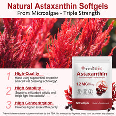 Astaxanthin 12mg softgels inside bottle