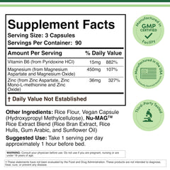 Close-up of elemental magnesium 450 mg in ZMA formula