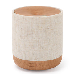 ZmarKraft 200ml diffuser with light brown fabric cover and night lamp – front view