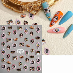 Zoance embossed angel nail stickers self-adhesive pack for easy application