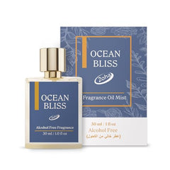 Zoha Ocean Bliss spray mist on wrist for a long-lasting clean fragrance.