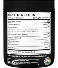 Tribulus Terrestris Maca and Panax Ginseng ingredient close-up