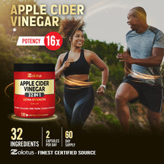 Lifestyle shot of consumer taking Zolotus Apple Cider Vinegar capsules