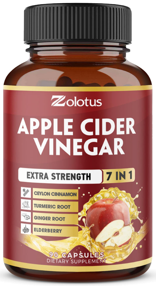 Zolotus 7-in-1 Apple Cider Vinegar capsules bottle front