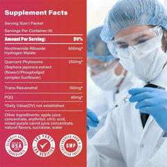Ingredients: Nicotinamide Riboside, PQQ and Resveratrol