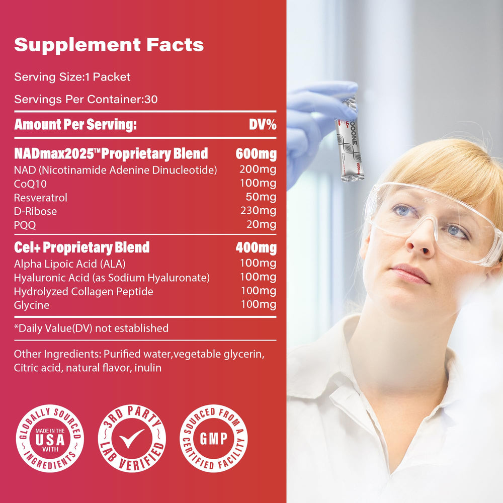 Made in USA natural non-GMO gluten-free NAD+ supplement