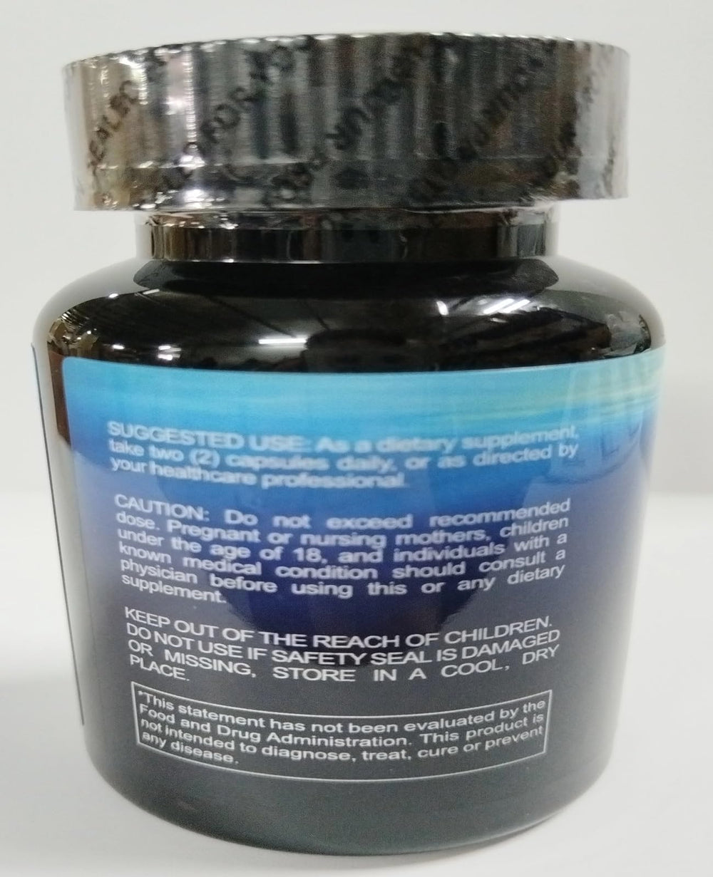 Label listing magnesium glycinate 200mg and L-Theanine 150mg ingredients