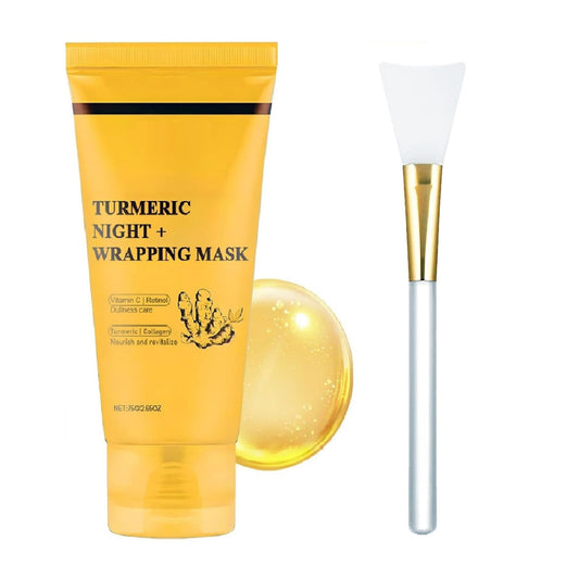 ZTSGU Turmeric Kojic Acid Overnight Mask bottle with brush for easy nightly application.