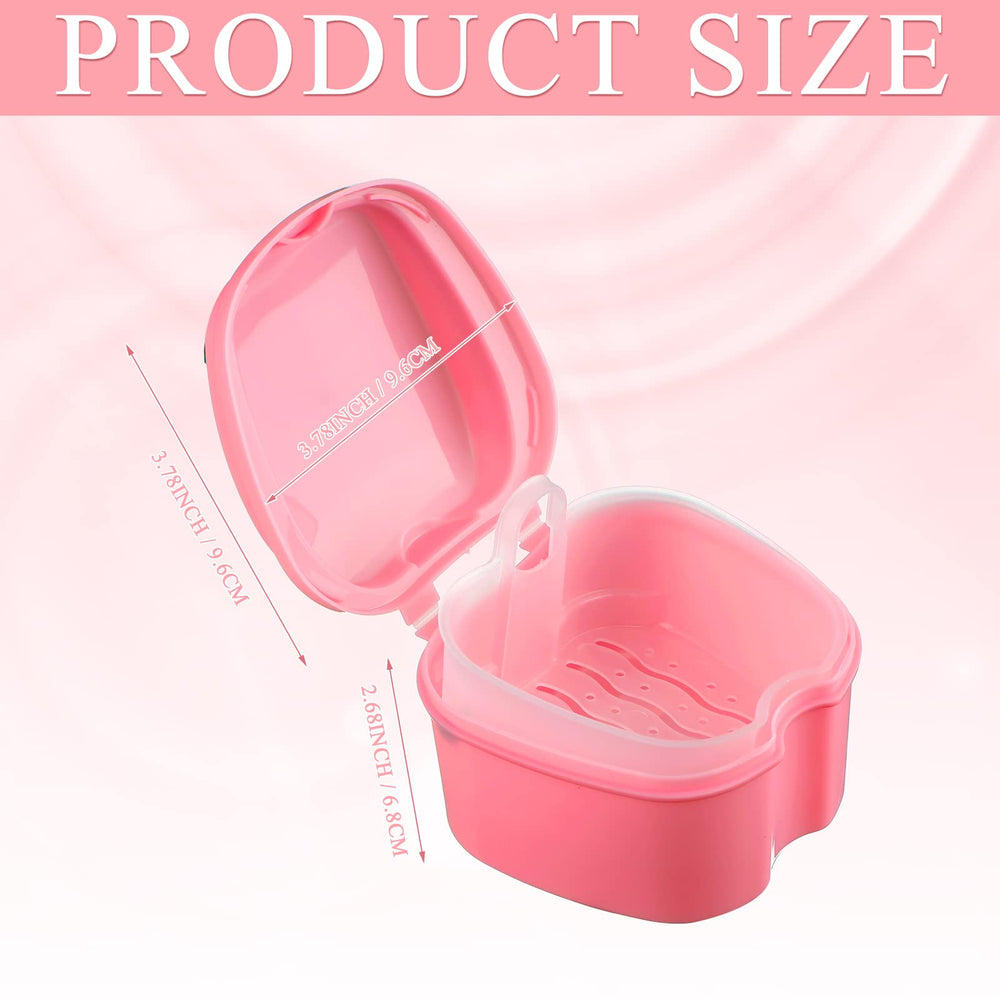 Zubebe denture case set in light blue color with drain basket