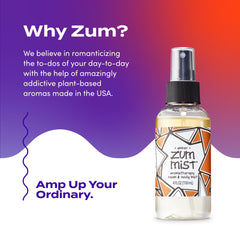 Zum brand logo with mist bottle