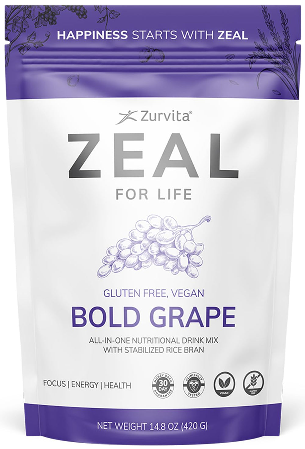 Zurvita Zeal for Life Bold Grape 420 g front view