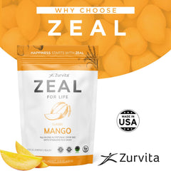 Prepared Zeal for Life Mango drink in a glass