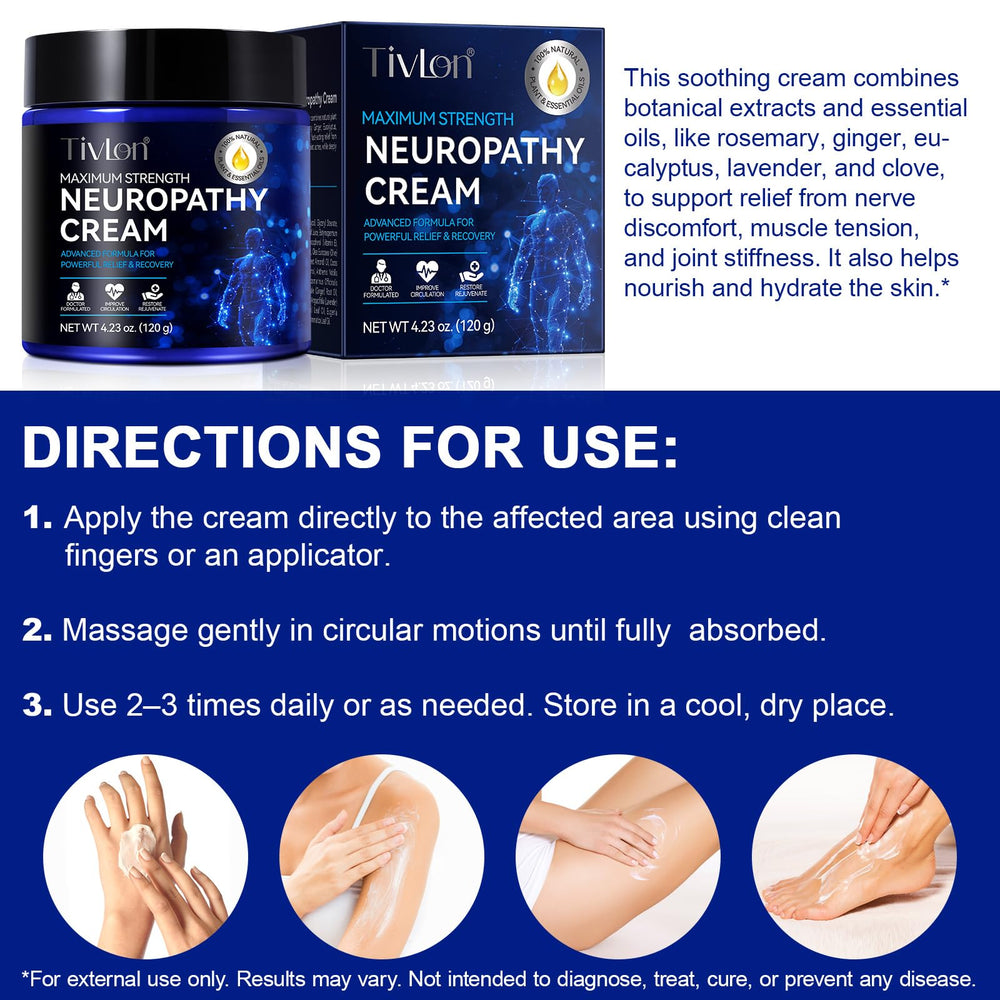 ZVHCFYQR Neuropathy Relief Cream aroma and application in daily routine.