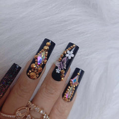 ZYBUXY 24-piece acrylic nails set with versatile sizes