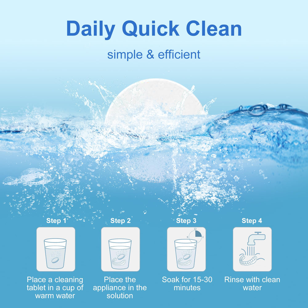Invisalign retainer cleaned with Zyntieu tablet
