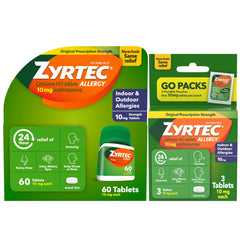 Zyrtec 24h relief bottle provides all-day allergy support