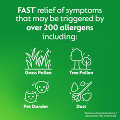 Zyrtec imagery with pollen backdrop illustrates outdoor allergy management.