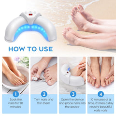 ZZP nail fungus device in-use at home with comfortable finger placement