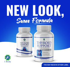 Close-up of 1 Body Thyroid Support capsules for daily focus