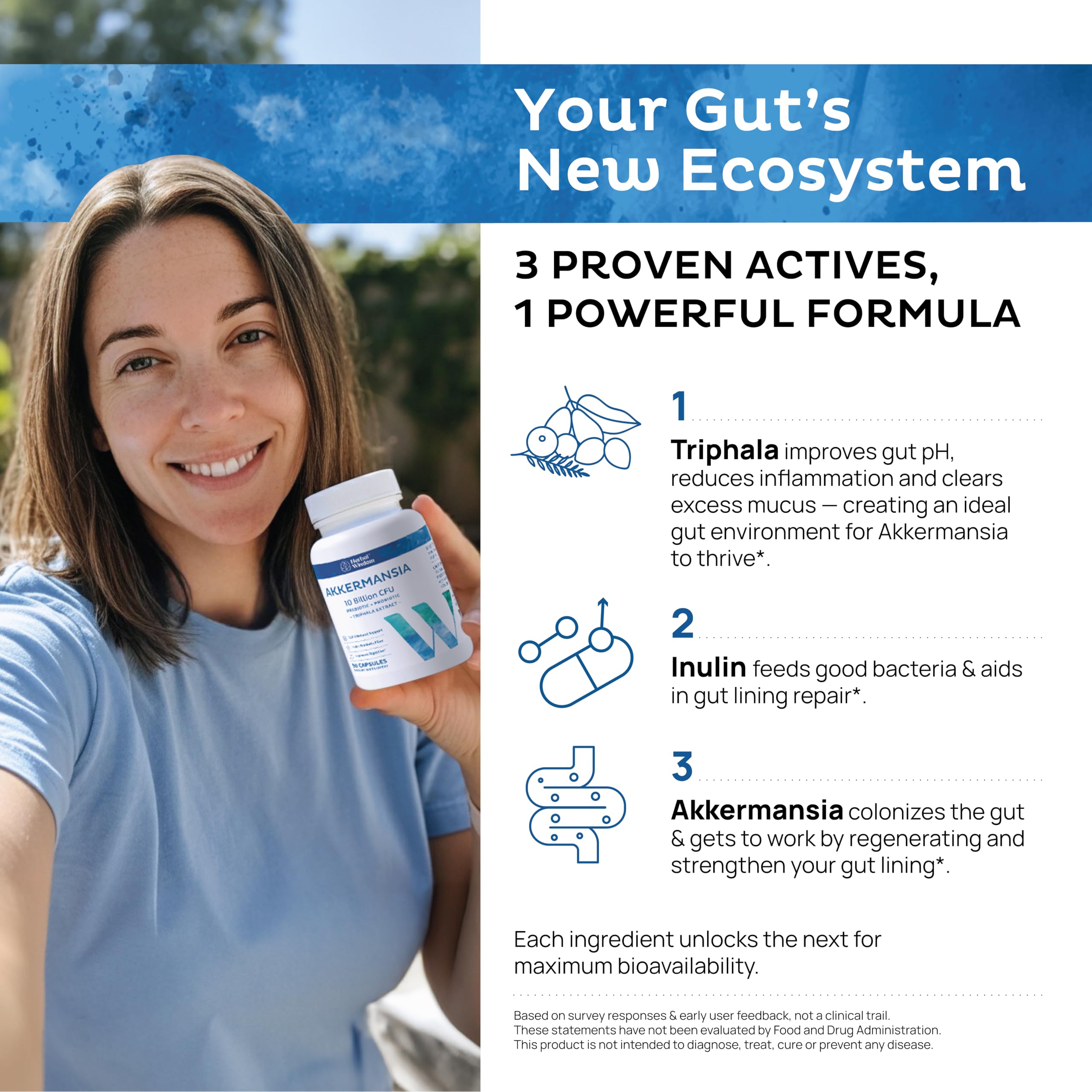 Close-up of 10 billion CFU live probiotic capsules