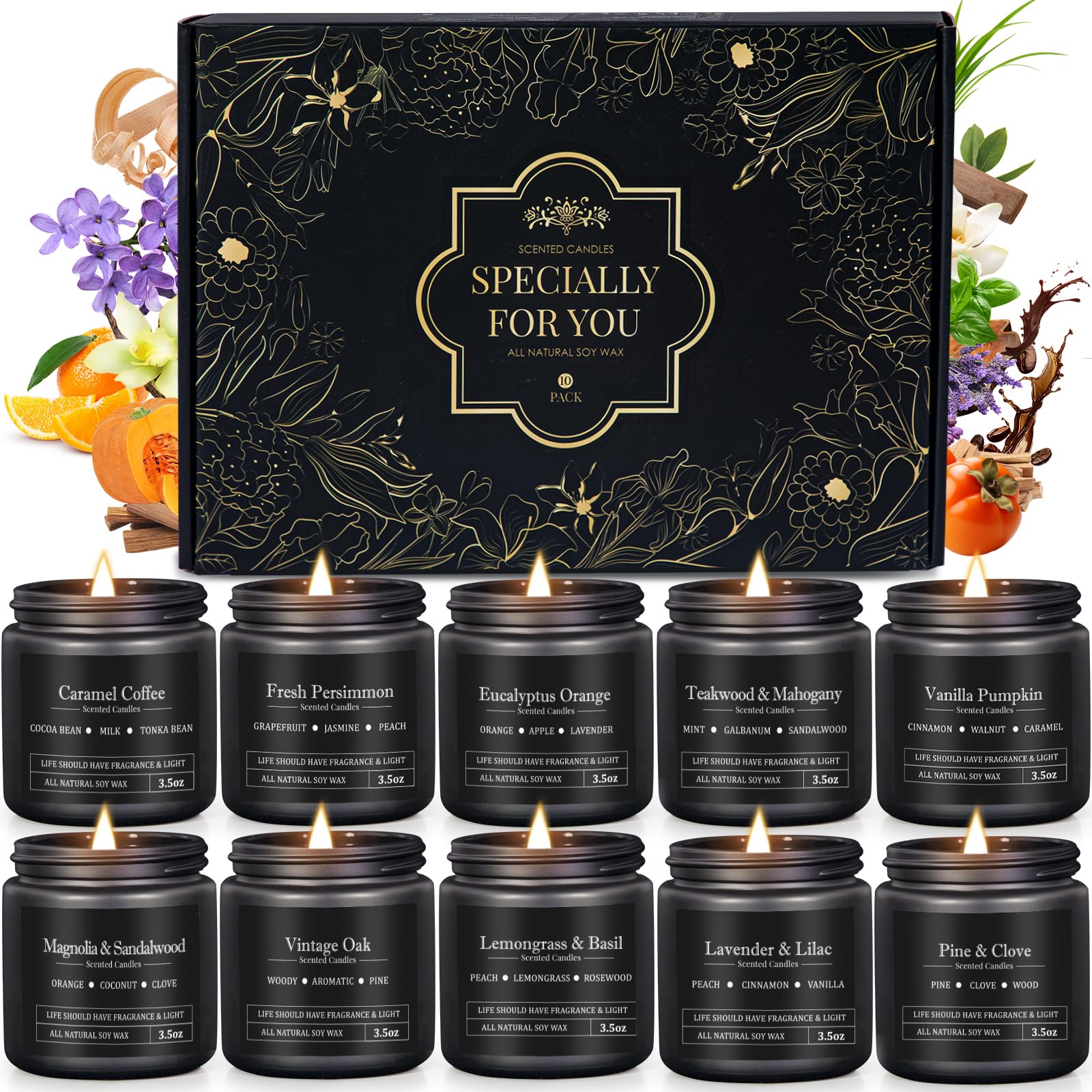 The 10-pack candle gift set showcased for gifting occasions