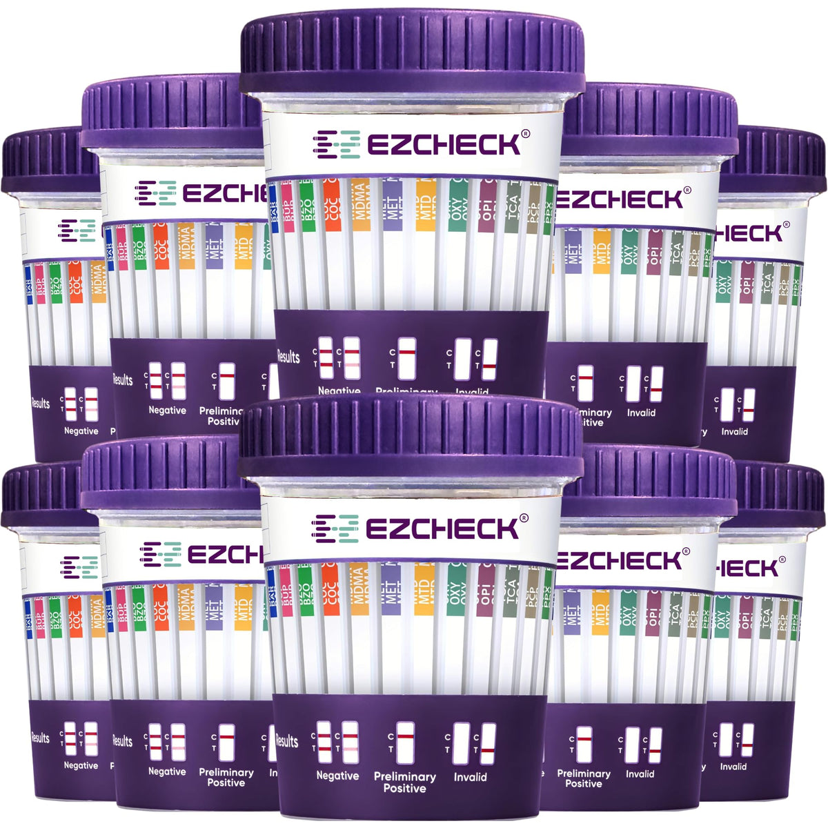 10 Test Cups 14-Panel EZCHECK Urine Test Cup kit — full package shot