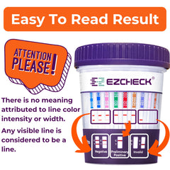 Privacy label covering the results window on the EZCHECK cup